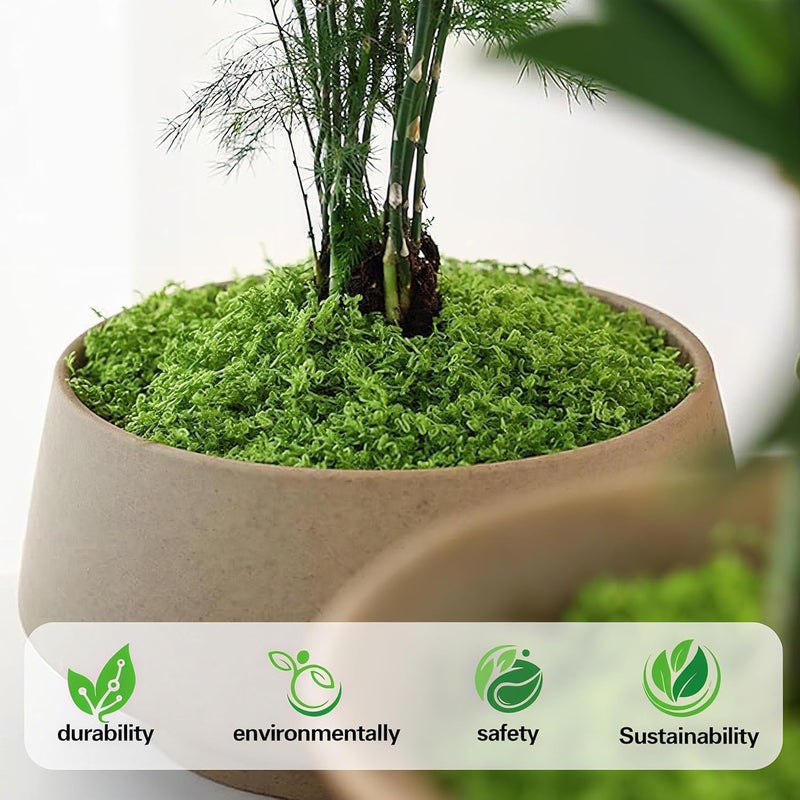 Soupiar 10.5oz Artificial Fake Moss for Indoor Plants, Faux Green Moss Potted Crafts Mosser DIY Garden Decor - Image 3